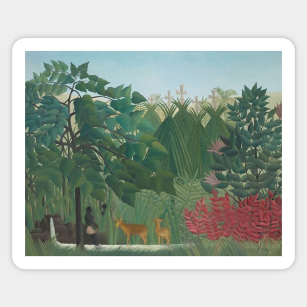 The Waterfall by Henri Rousseau Sticker by Classic Art Stall